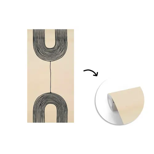 Geometrische bogen - Minimalistisch - Symmetrisch fotobehang vinyl groot -3d