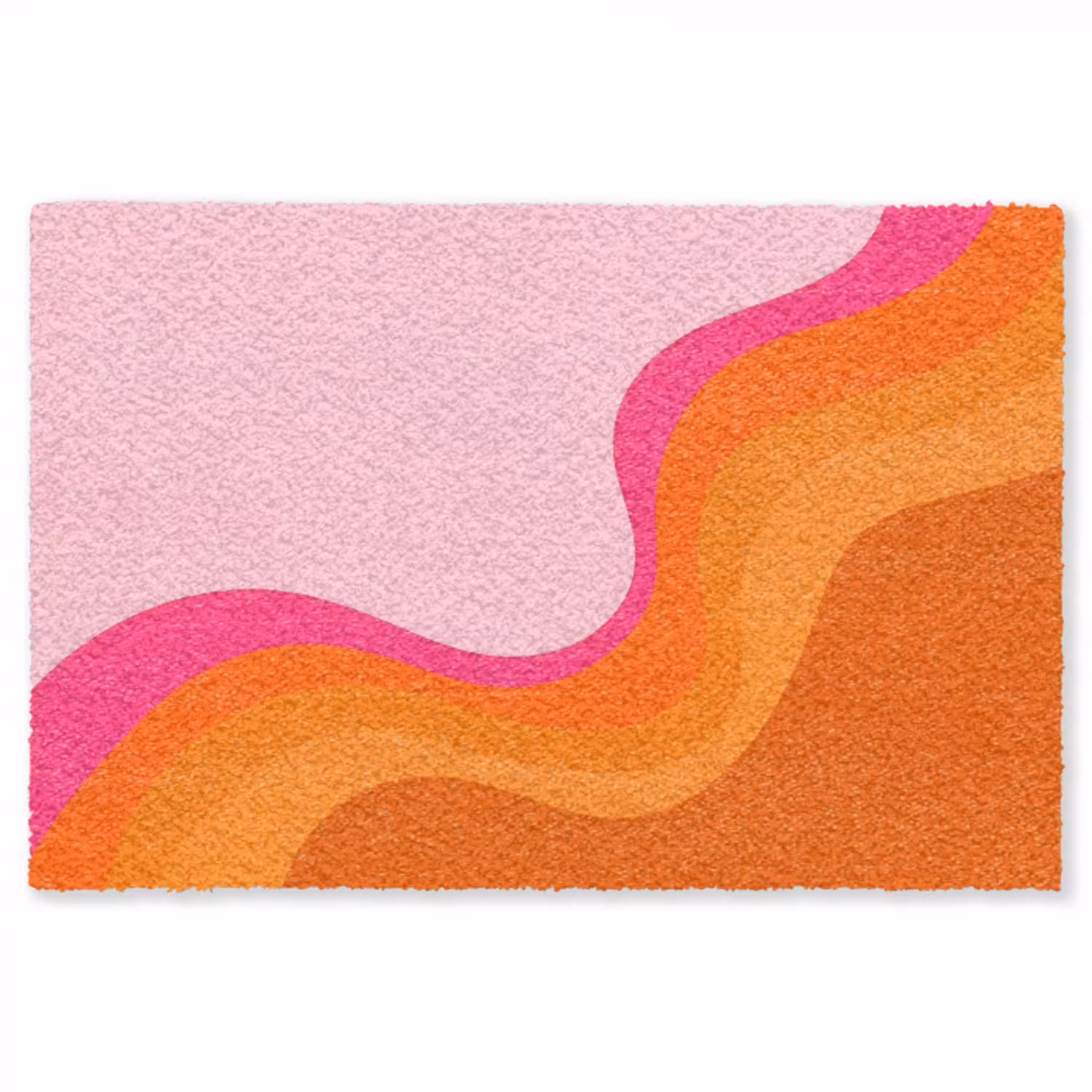Retro - Waves - Kleurrijk Vloerkleed Rechthoek klein -3d