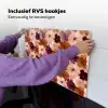 Bloemen - Abstract - Aardetinten Inductie beschemer met haakjes klein 777 -ky-ophangen-nl