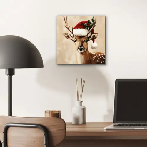 Kerst - Hert - Gewei - Rood aluminium wit klein -sfeer5
