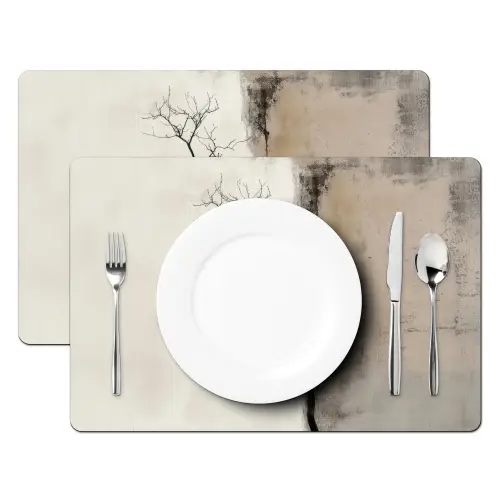 Wabi sabi - Plant - Beige Placemat vinyl groot -zzsfeer2_Kitchenyeah-website