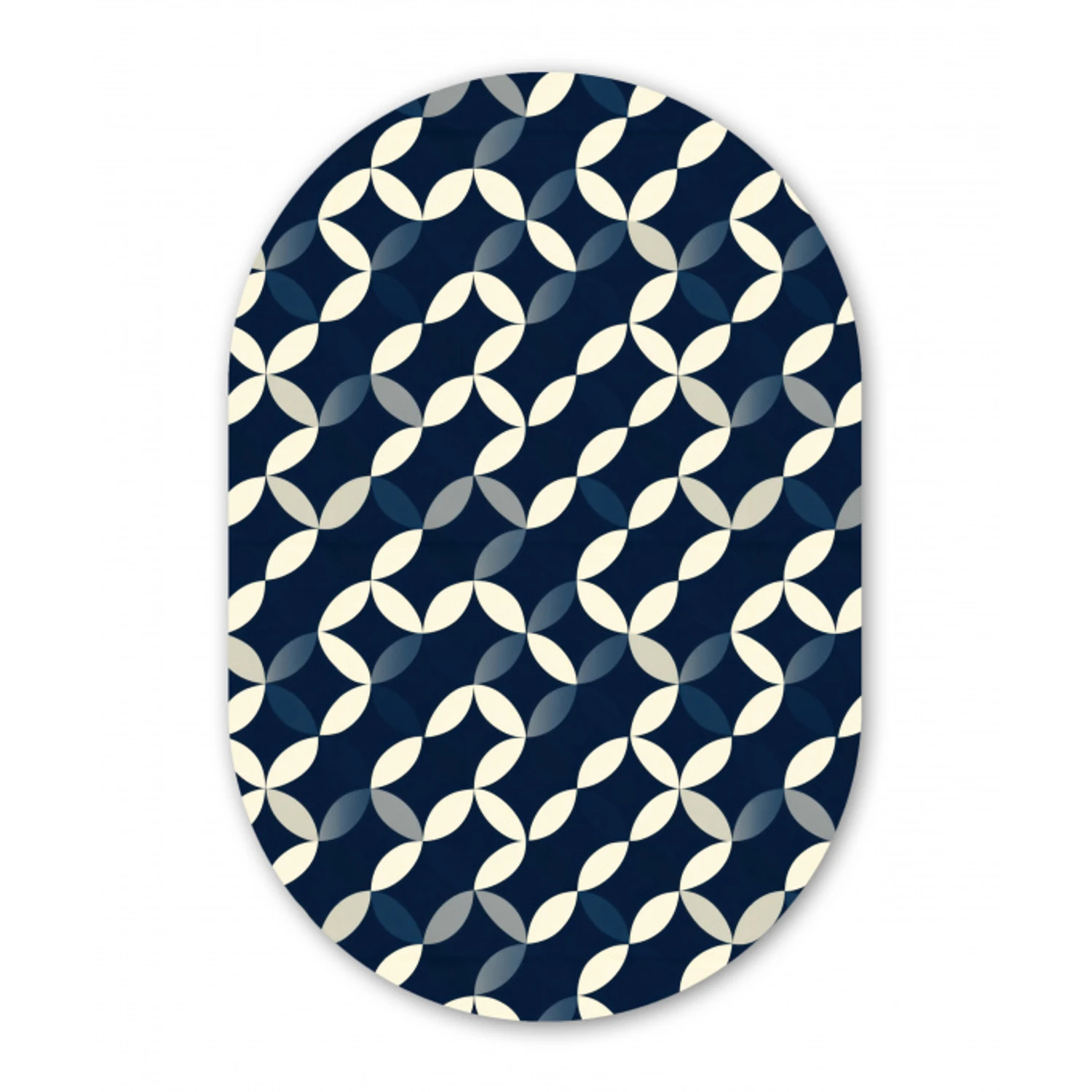 Abstract - Patroon - Blauw Wandcirkel Ovaal Forex klein 630 -3d