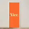 Oranje - Gebroken wit - Nice deurposter klein -3d_beige