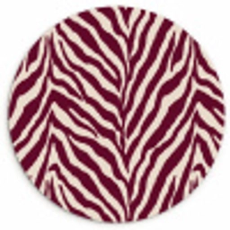 Zebra - Motief - Bordeaux - Rood Wandcirkel kunststof plaat 5mm dik klein 188 -3d