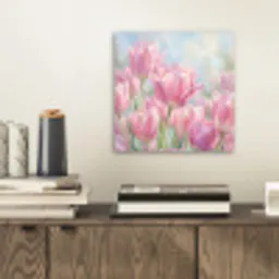 Tulpen - Veld - Lente - Roze aluminium wit klein -sfeer1