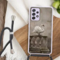 Zwaan - Elegant - Dieren - Wit Hoesje Samsung Galaxy A52 5G met koord klein -sfeer4