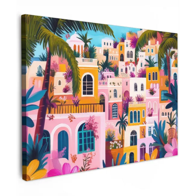Canvas Print - Colorful - Pink - Orange - Yellow - Flowers