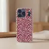 Zebra - Motief - Bordeaux - Rood Telefoonhoesje iPhone 17 Pro klein 878 -sfeer2