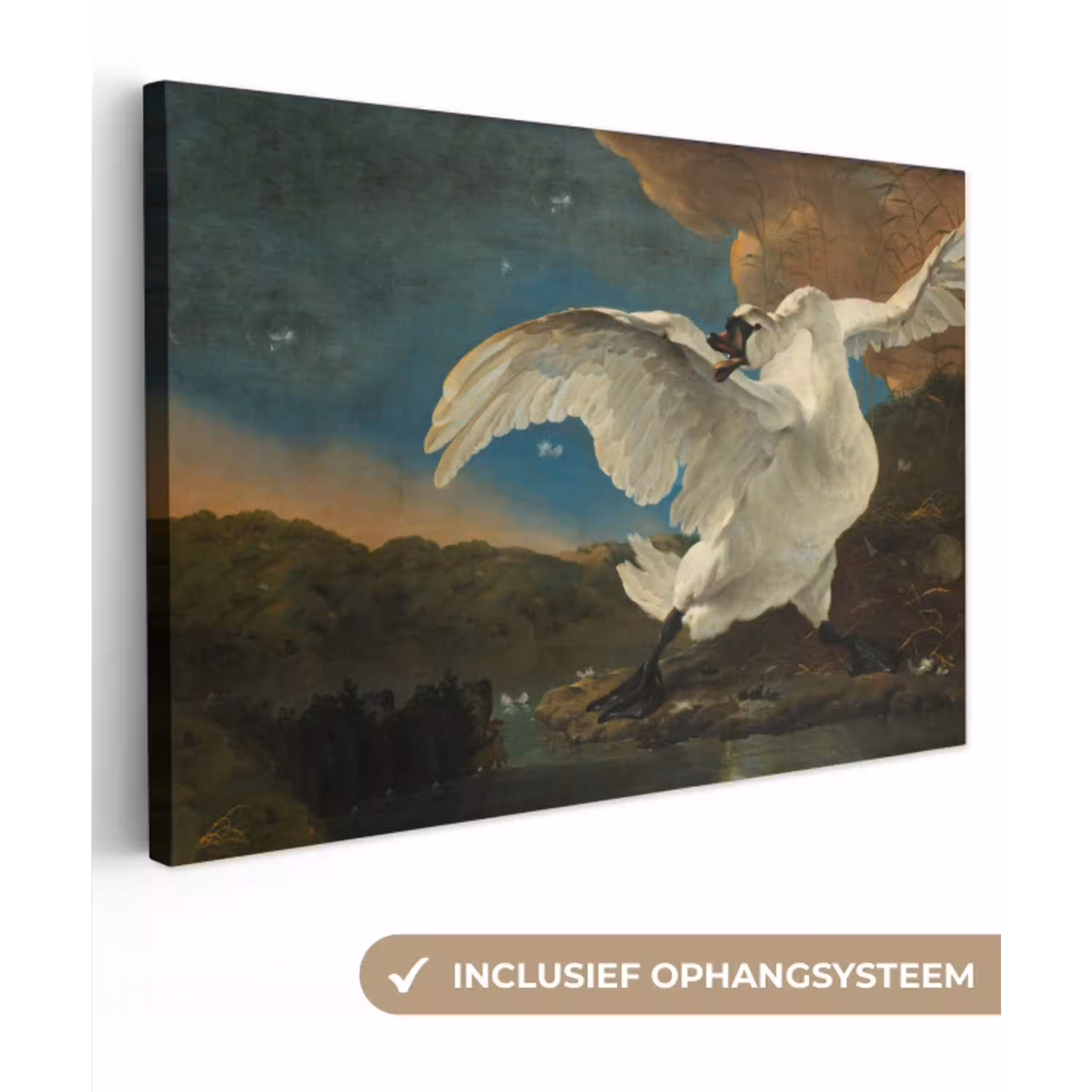 Zwaan - Oude meesters - Jan Asselijn canvas 2cm klein -3d