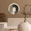 Boog -  Strepen - Minimalistisch - Zwart Wandcirkel plexiglas klein -sfeer1