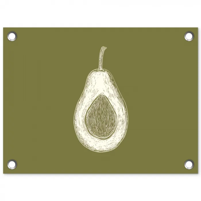 Avocado - Minimalistisch - Illustratie - Groen tuinposter los doek klein -3d