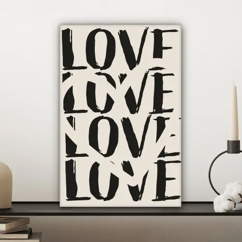 Love - Hart - Beige canvas 2cm klein -sfeer6