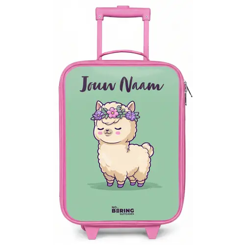 Kawai - Alpaca - Groen Kinderkoffer - Roze klein -zz3dotto