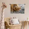 Schotse Hooglander - Dieren - Bruin - Koe - Zwart - Wit - Natuur Wandkleed katoen klein -wsfeer5_kind