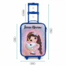 Meisje - Eenhoorn - Glitter Kinderkoffer - Blauw klein -productfoto_formaten
