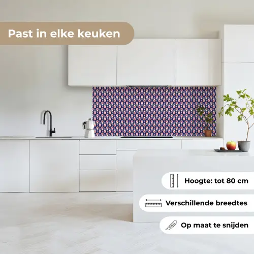 Patronen - Vintage - Blauw - Rood keuken achterwand 2 middel 871 -sfeer4_NL