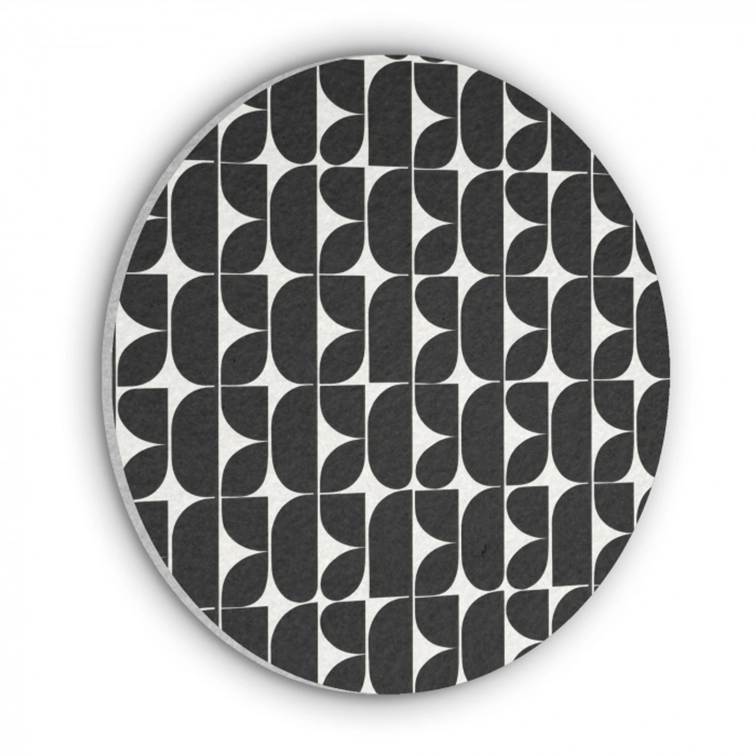 Modern - Geometrisch - Zwart Akoestische PET Vilt - Rond klein 838 -3d