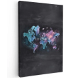 Travel - Sterrennevels - Wereldkaart - Krijtbord Tuinposter op houten frame 2 cm dik middel -3d