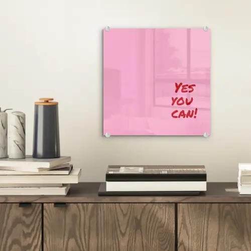 Yes you can do it - Rood - Roze plexiglas 5mm klein -sfeer1