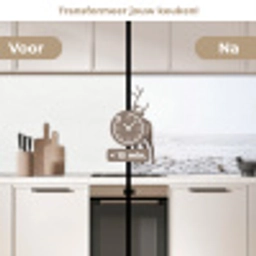 Rendier - Gewei - Sneeuw - Winter keuken achterwand 2 middel -voor-na2_NL