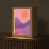 Zon - Heuvels - Paars - Abstract Light Box met kabel (Tafellamp) klein -z3d_website