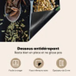 Mozaïek van Kruiden en Specerijen Inductie beschermer vinyl 3mm middel -usfeer4_FR