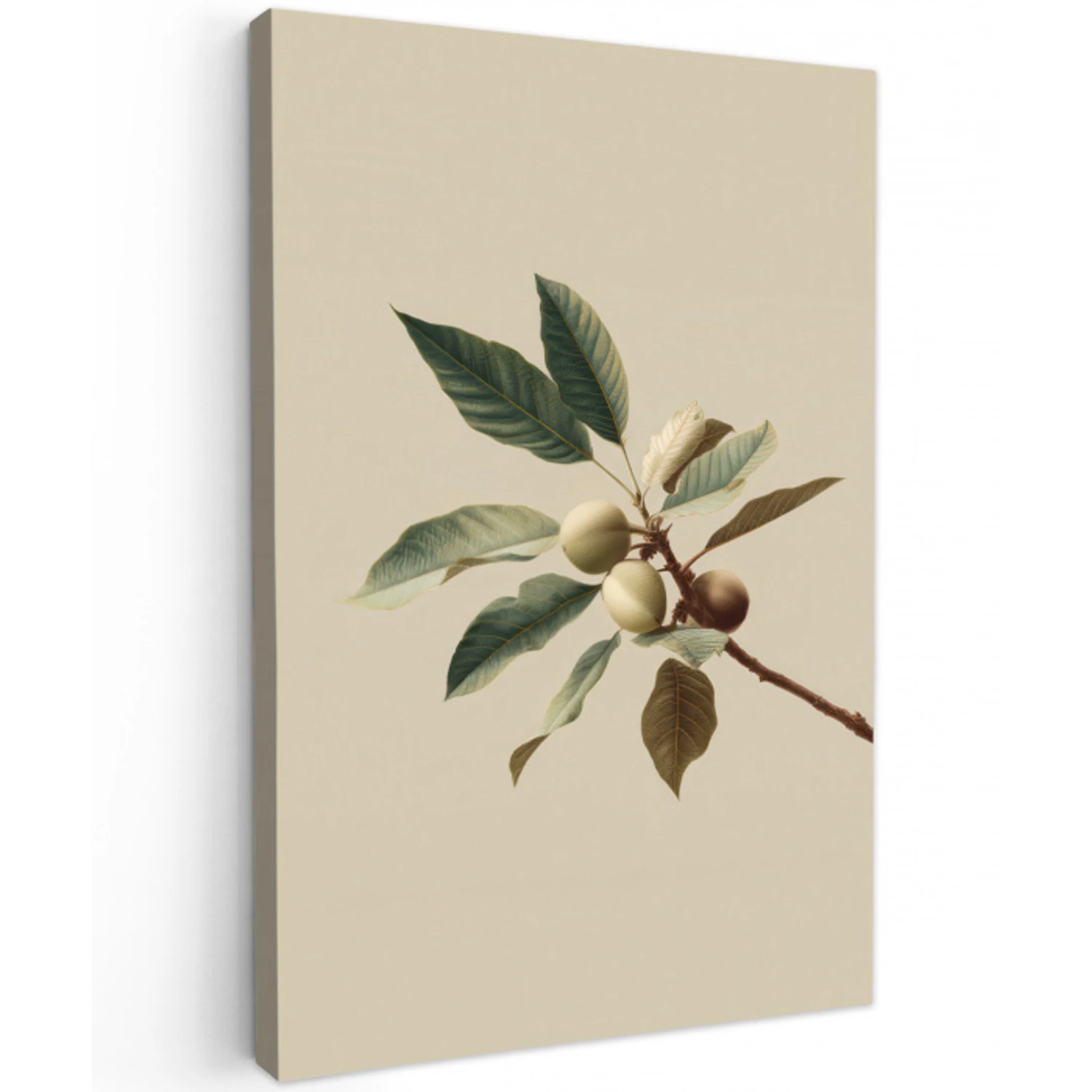 Tak - Groene Bladeren - Vruchten Tuinposter op houten frame 2 cm dik klein -3d