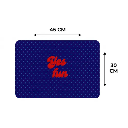 Yes fun - Rood - Blauw - Stippen Placemat vinyl groot -specs