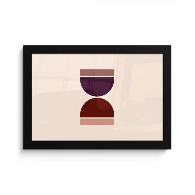 Zandloper - Symmetrisch - Rood - Paars fotolijst zwart zonder passe partout klein -3d