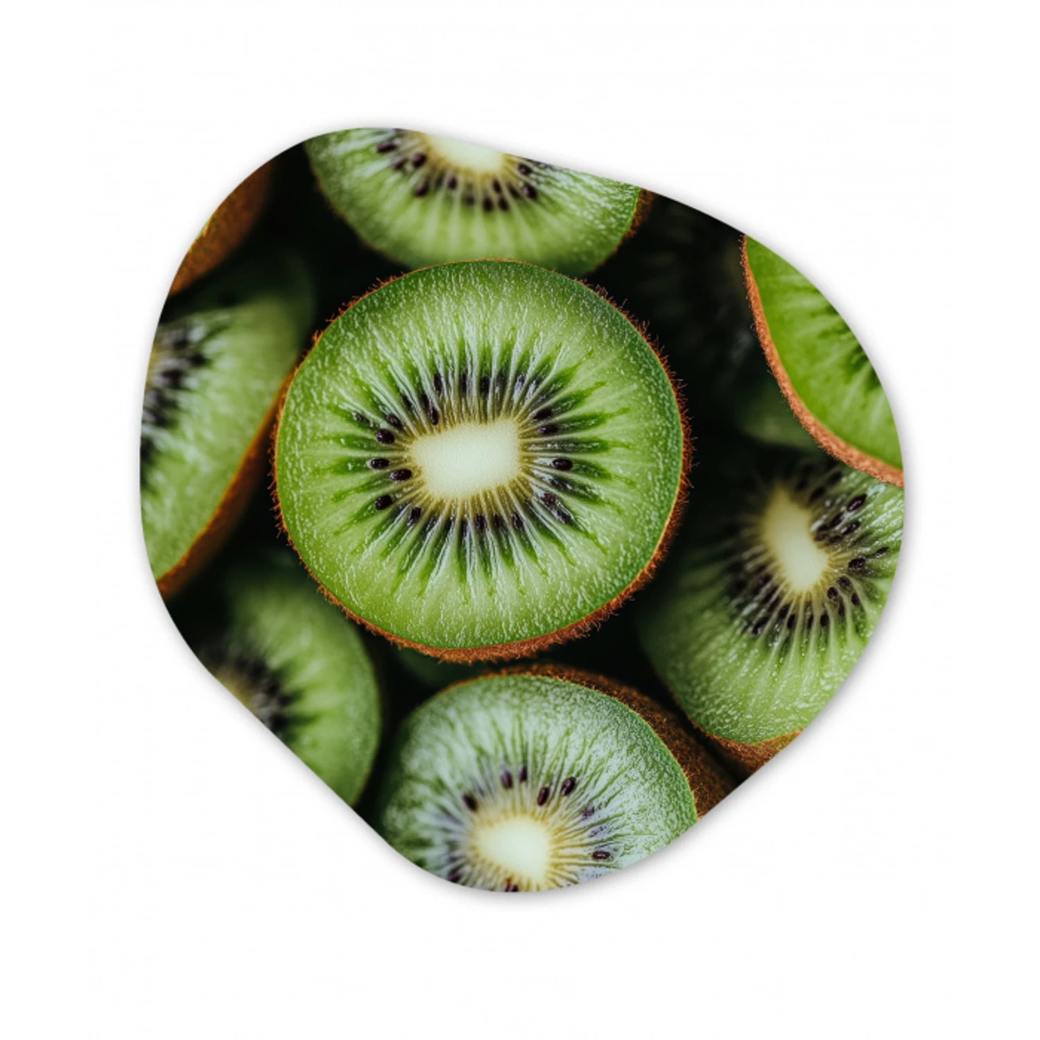 Kiwi - Fruit - Groen Wandcirkel Organisch Forex 3mm klein -3d