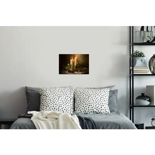 Kaarslicht - Kerst - Veelkleurig Muursticker klein -slaapkamer
