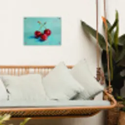 Kersen - Rood - Drie - Geverfd tuinposter los doek klein -sfeer7