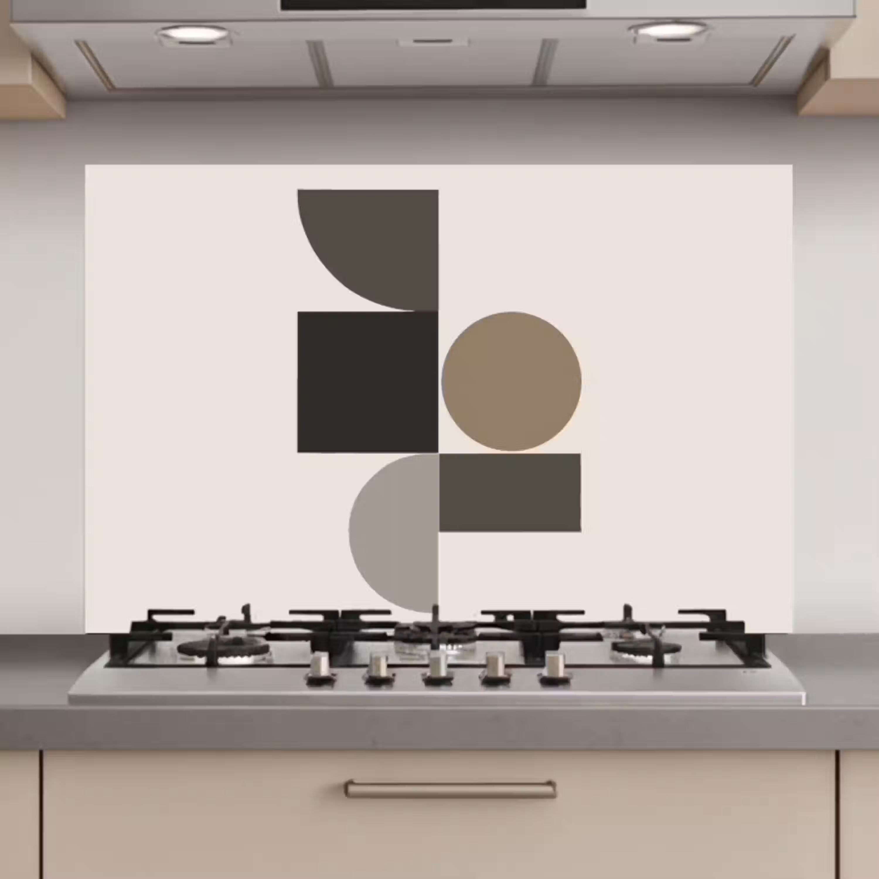Aardetinten - Abstracte compositie - Eenvoudige vormen keuken achterwand spatscherm klein -3d_website