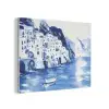 Dorp - Rotswand - Roeiboot - Water PET vilt klein -3d