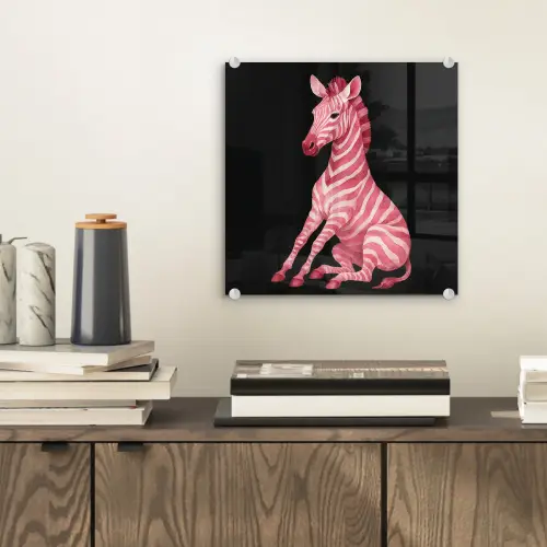 Zebra - Roze - Gestreept plexiglas 5mm klein -sfeer1