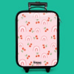 Roze met regenboog en kersen patroon Kinderkoffer - Zwart klein -zzz_website3d_nbs
