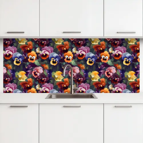 Viooltjes - Kleuren - Bloemblaadjes keuken achterwand 2 middel 871 -3d