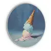 Ijshoorn - Bolletjes - Smelt - Roze Akoestische PET Vilt - Rond klein -3d