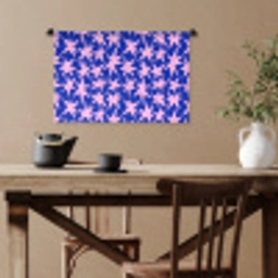 Modern - Sterren - Blauw Wandkleed katoen klein 269 -sfeer6