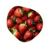 Aardbei - Fruit - Rood Wandcirkel Organisch Aluminium middel -3d