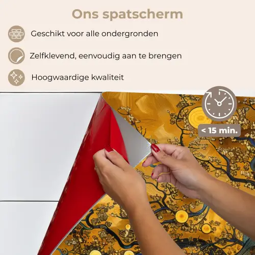 Boom - Levensboom - Abstract - Goud keuken achterwand spatscherm klein -spatscherm_NL