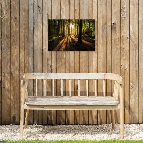 Avondlicht in het bos Tuinposter op houten frame 2 cm dik klein -sfeer4
