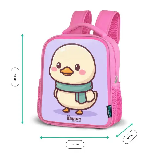 Kawai - Eend - Sjaal Kinderrugzak - Roze middel -productfoto_formaten