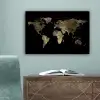 Wereldkaart - Goud - Zwart - Aarde - Luxe canvas 2cm klein -sfeer4