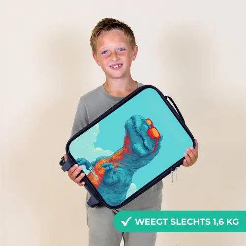 Dino met zonnebril Kinderkoffer - Zwart klein -sfeer4_NL
