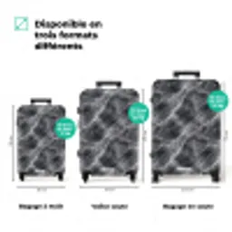Donkergrijs - Bliksem - Marmer NBS - Handbagage koffer - Volwassenen Unisex middel zzzzzzVergelijking_3FR