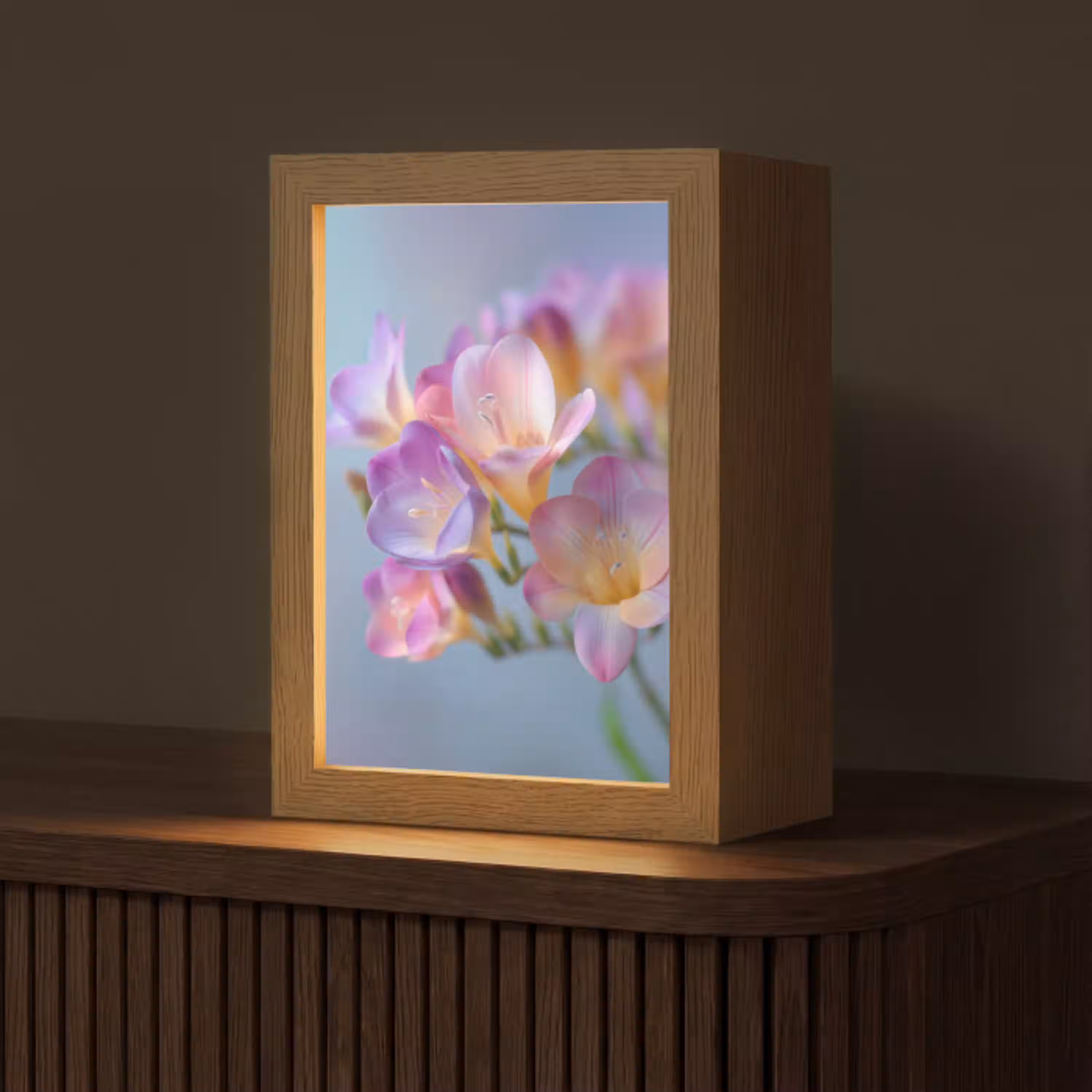 Bloemen - Paars - Overloop - Meeldraden Light Box met kabel (Tafellamp) klein -z3d_website
