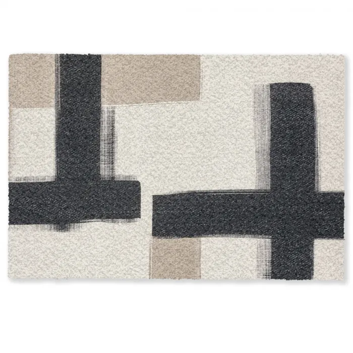 Zwart - Abstract - Japandi Deurmat klein -zkaufland3d