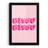 Bisou - Roze - Dikke letters fotolijst zwart zonder passe partout klein -3d