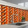 Retro - Modern - Kleurrijk keuken achterwand 2 middel 871 -3d_schuin